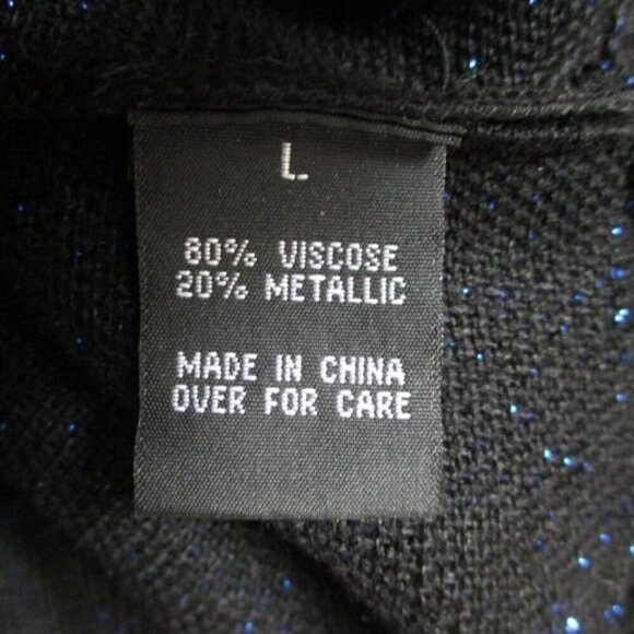 AGB Black and Blue Tinsel Ombre Blouse Large - Picture 6 of 8